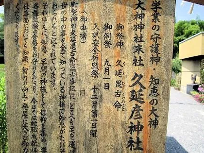 久延彦神社の案内板